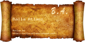 Balla Atlasz névjegykártya